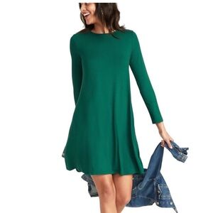 Old Navy Teal Long Sleeve Swing Dress